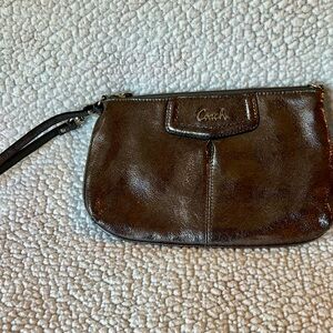 Cute Metallic Pewter coach clutch